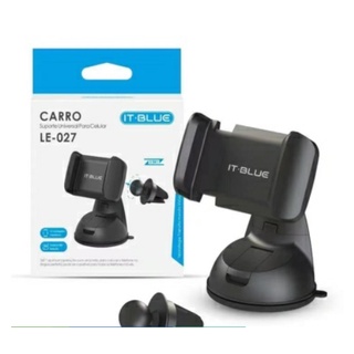 Suporte Celular Veicular Ventosa Gruda Painel Vidro e Saida ar Carro 2 em 1 LE-027 It-Blue