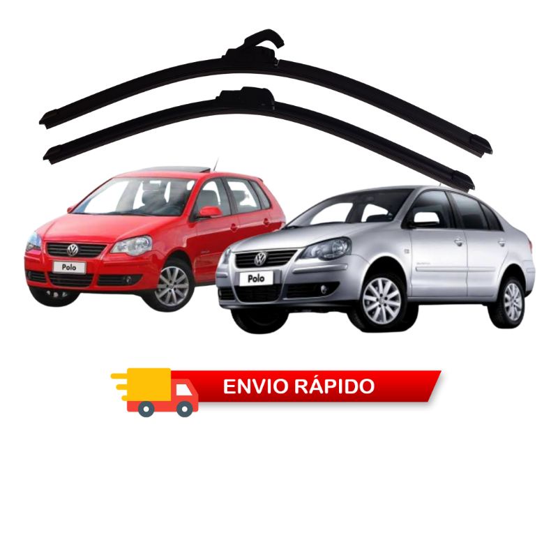 Par Palheta Limpador Parabrisa Dianteiro Polo Hatch Sedan 2002 a 2010