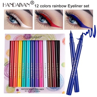 12 Peças Lápis Delineador Líquido / Delineador Colorido / Fosco / À Prova D 