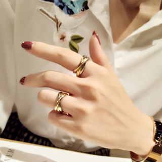 Vnox Anel Feminino Multicamadas Vintage Liso em Oferta na Shopee