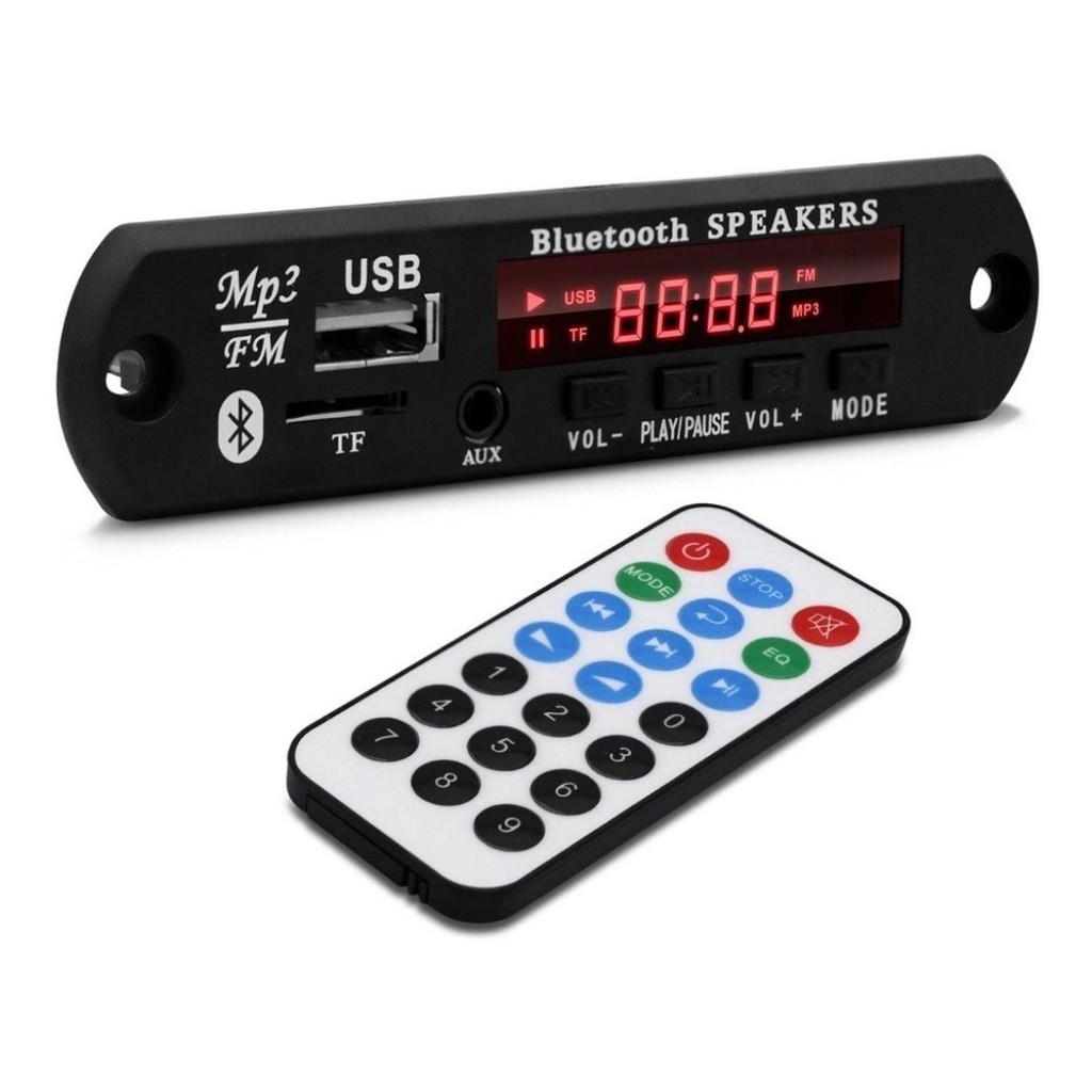 Placa Amplificador Modulo Radio Usb Mp3 Aux Sd Bluetooth Fm - Módulo Cartão de Memória Auxiliar P2 em Oferta na Shopee