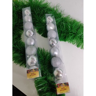 Kit 8 Bolas De Natal 6cm Vermelho E Prata Árvore Natal | Shopee Brasil