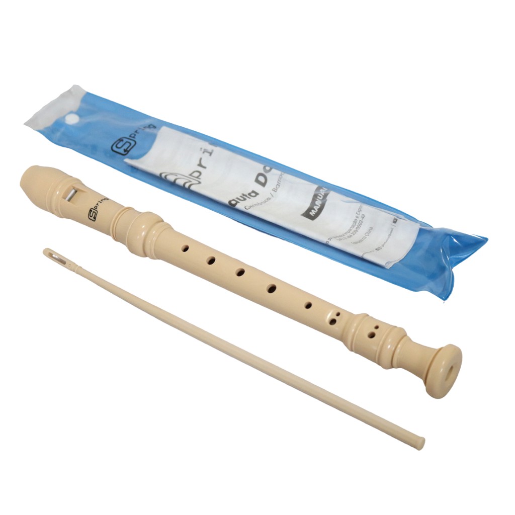 Flauta Doce Germânica Capa + Vareta De Limpeza Flauta Doce Germânica Capa + Vareta De Limpeza