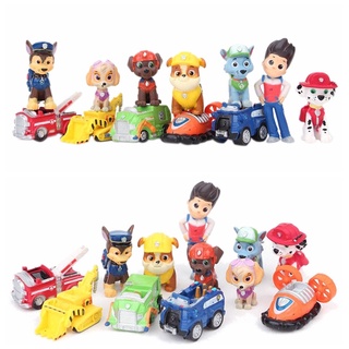 12 Pcs Nova Moda Níquel Paw Patrol Mini Figuras Toy Playset Bolo Toppers