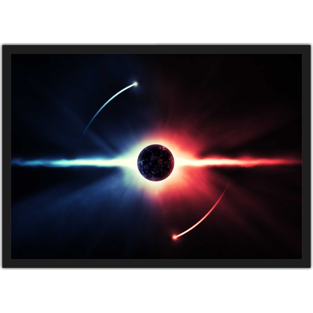 Quadro Decorativo Universo Galáxias Planetas Espaço Cósmico Decoração Quartos Salas Com Moldura T002 PP