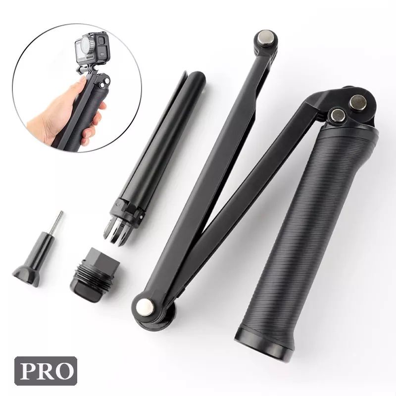 3 way bastão de mão selfie vara tripé ajustável monopé para go pro herói 10 9 8 7 6 yi 4k eken dji osmo acessórios da câmera ação