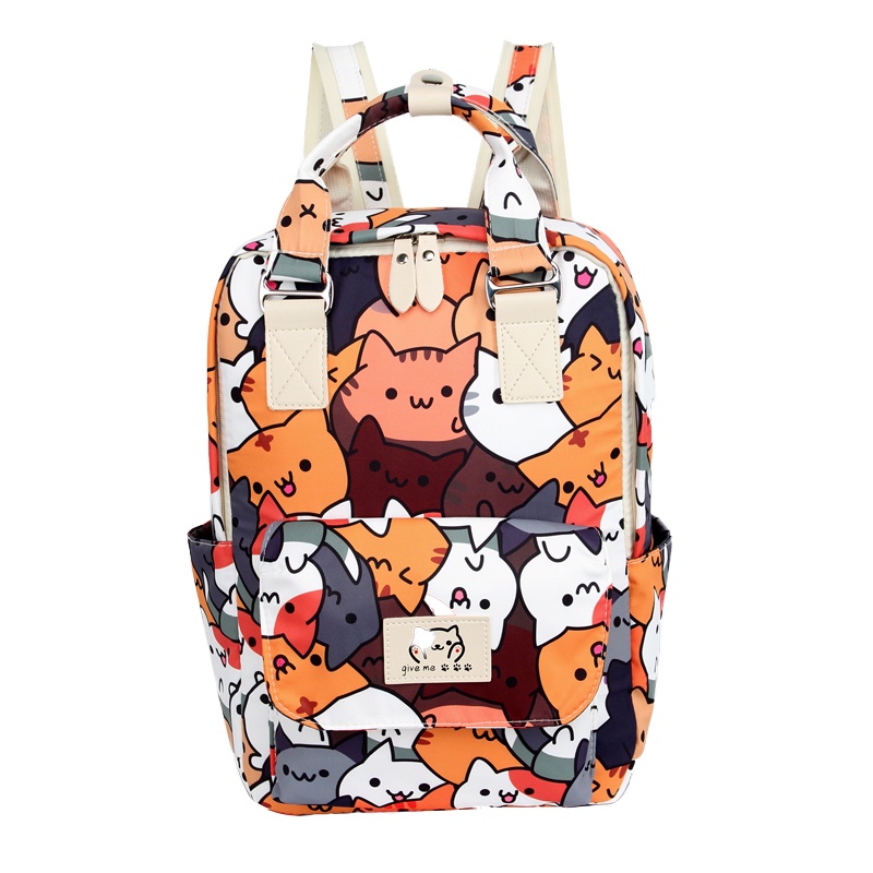 Mochila Feminina Coreana Escolar juvenil Gato Anime Reforçada em Oferta na Shopee