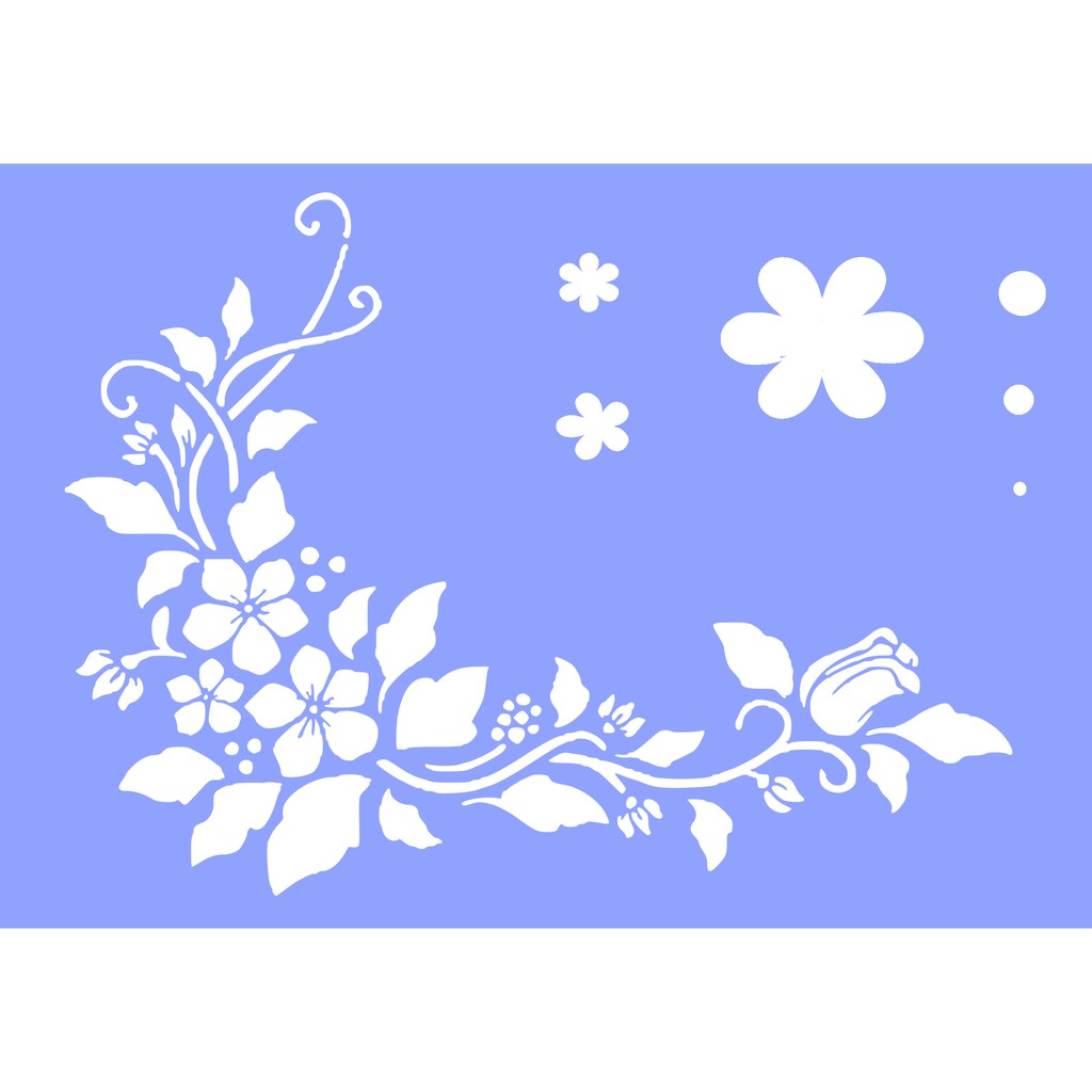 Stencil De Flores Para Pintura - Molde Vazado - Estêncil - Tamanho 20x14 - Unidade em Oferta na Shopee