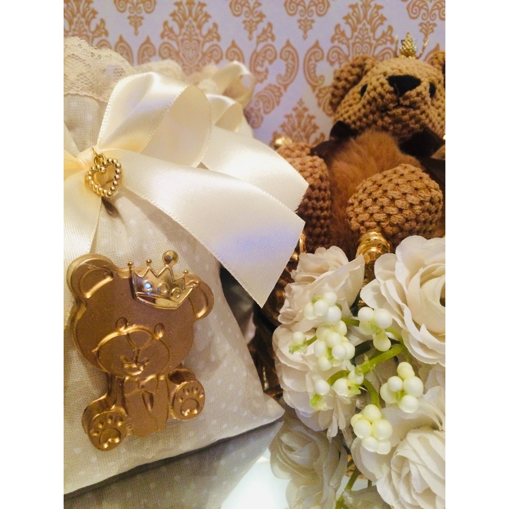 Chá De Bebê 24 Lembrancinha Menino Urso