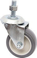(4pçs) Rodizio Girat. Espiga Roscada 3pol. R312 Bp Pvc Anti Risco 60kg Por Roda