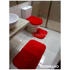 Kit De Banheiro Tapete Conjunto 3 Pçs Peludo Barato Personalizado