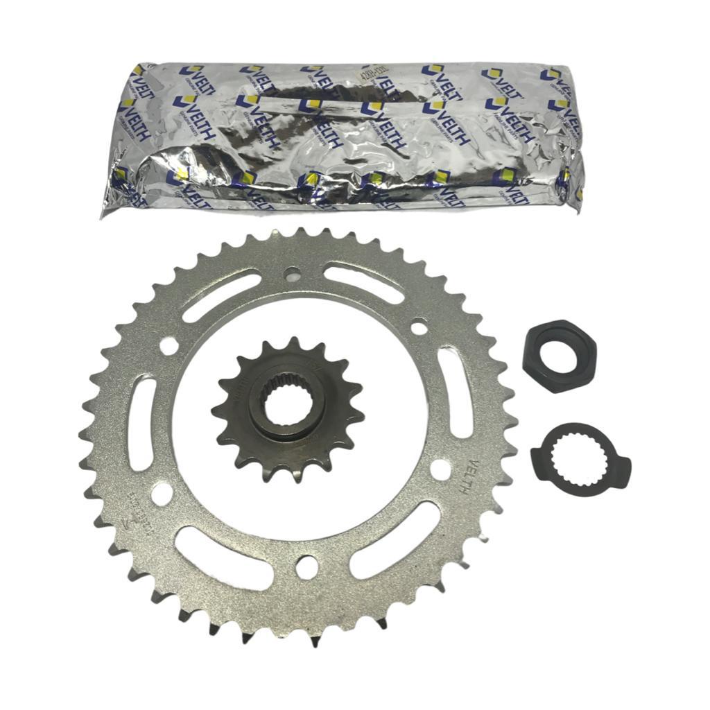 Kit Relação + Porca Pinhão + Trava Yamaha Fazer 250 2006 À 2018 .