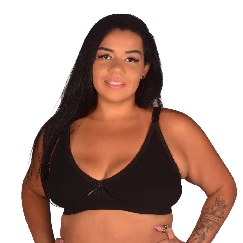 Sutiã de Amamentação PLUS SIZE Algodão Reforçado  - Tamanhos Grandes 48 50 52 54 - Sutian Pós Parto Sustentação sem Bojo Confortável para Amamentar Soutien  Gestante Feminino Grávida Básico Liso Lingerie Sutien Abre Fácil Maternidade
