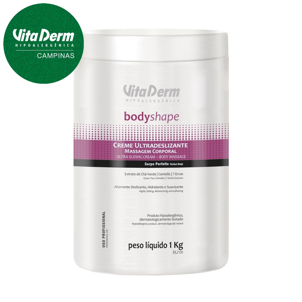 Creme Corporal Ultradeslizante Vita Derm Creme Massagem Profissional Corporal 1kg