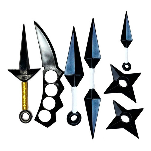 5 Kunai E 2 Shuriken Borracha Naruto A Pronta Entrega K02