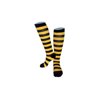 Meias colegial 3/4 da abelha com listras amarelo/preto