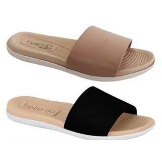 Rasteira Beira Rio Conforto Slide Moda Confortável, Tamanco Soft Gaspéa Calce Fácil.