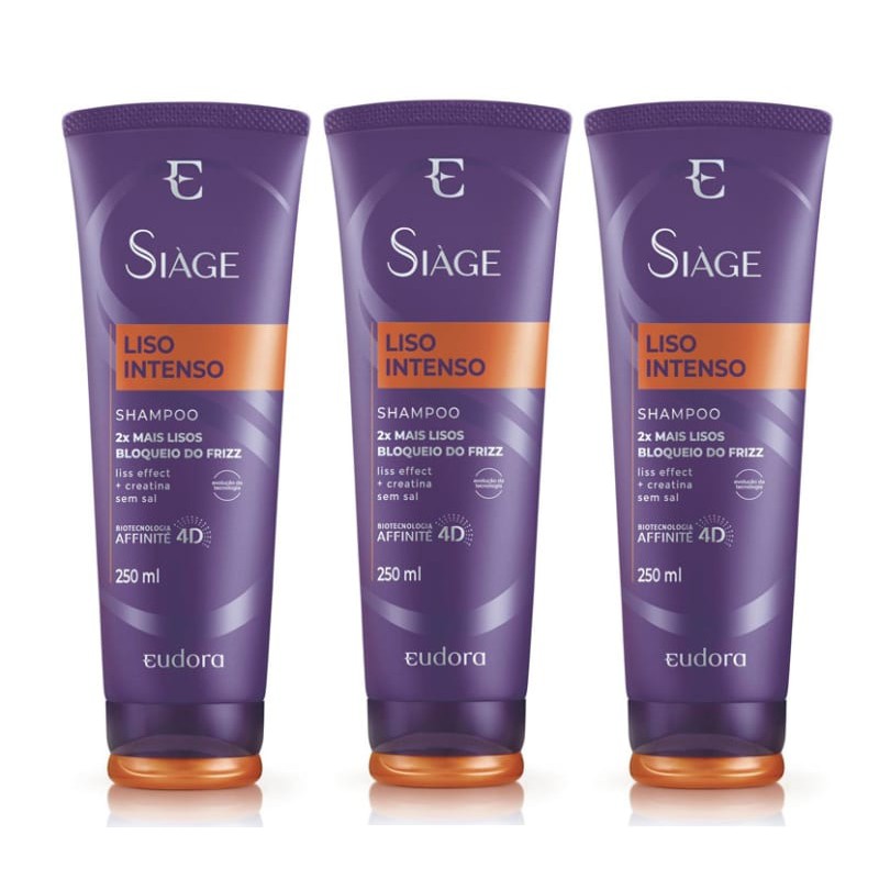 Kit Siàge Liso Intenso Shampoo 3 Unidades em Oferta na Shopee