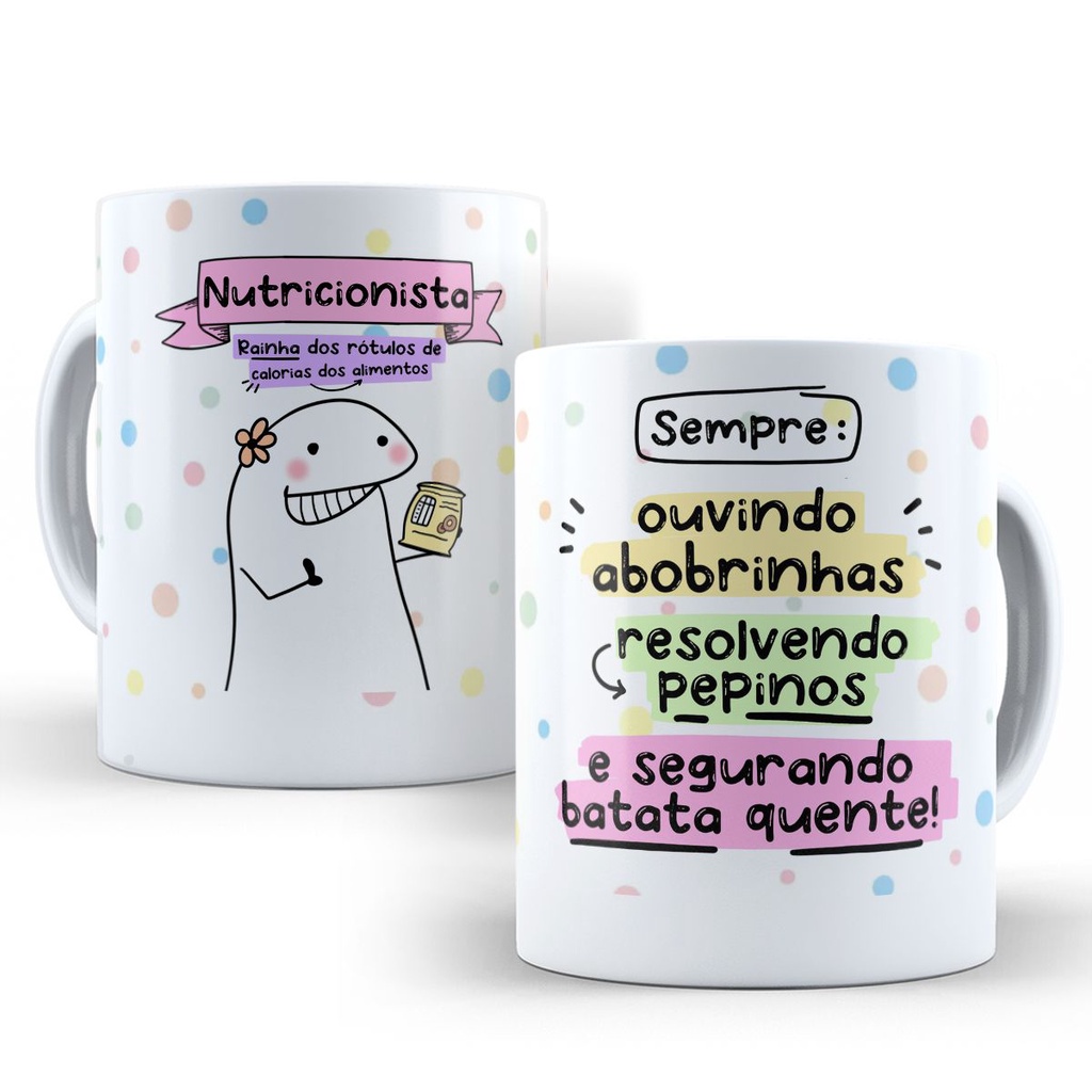 Caneca Nutrição - Nutricionista Personalizada Flork Engraçada Divertida com Nome Bolo Bento Cake Copos Profissões 358