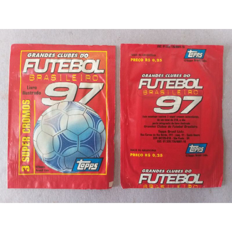 Envelope de Figurinhas - Lacrado - Álbum Grandes Clubes do Futebol Brasileiro 97 - Topps
