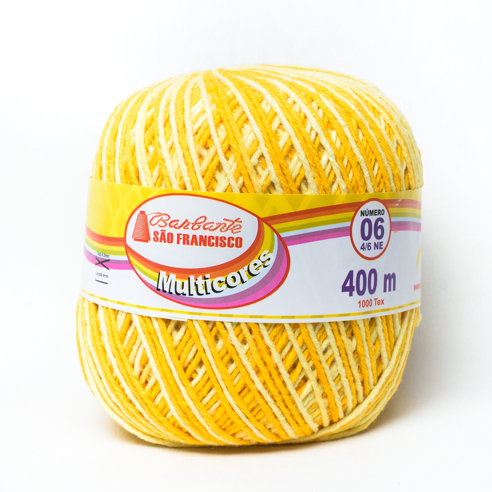Barbante Multicores 400m N°06 São Francisco-CROCHÊ-TAPETES-SOUPLÁS-PASSADEIRAS-BOLSAS
