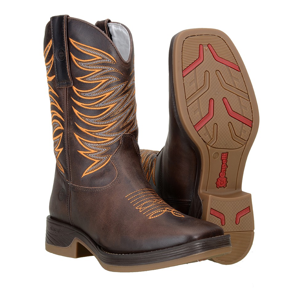 Bota Texana Country Masculina Em Couro Legítimo Capelli Boots