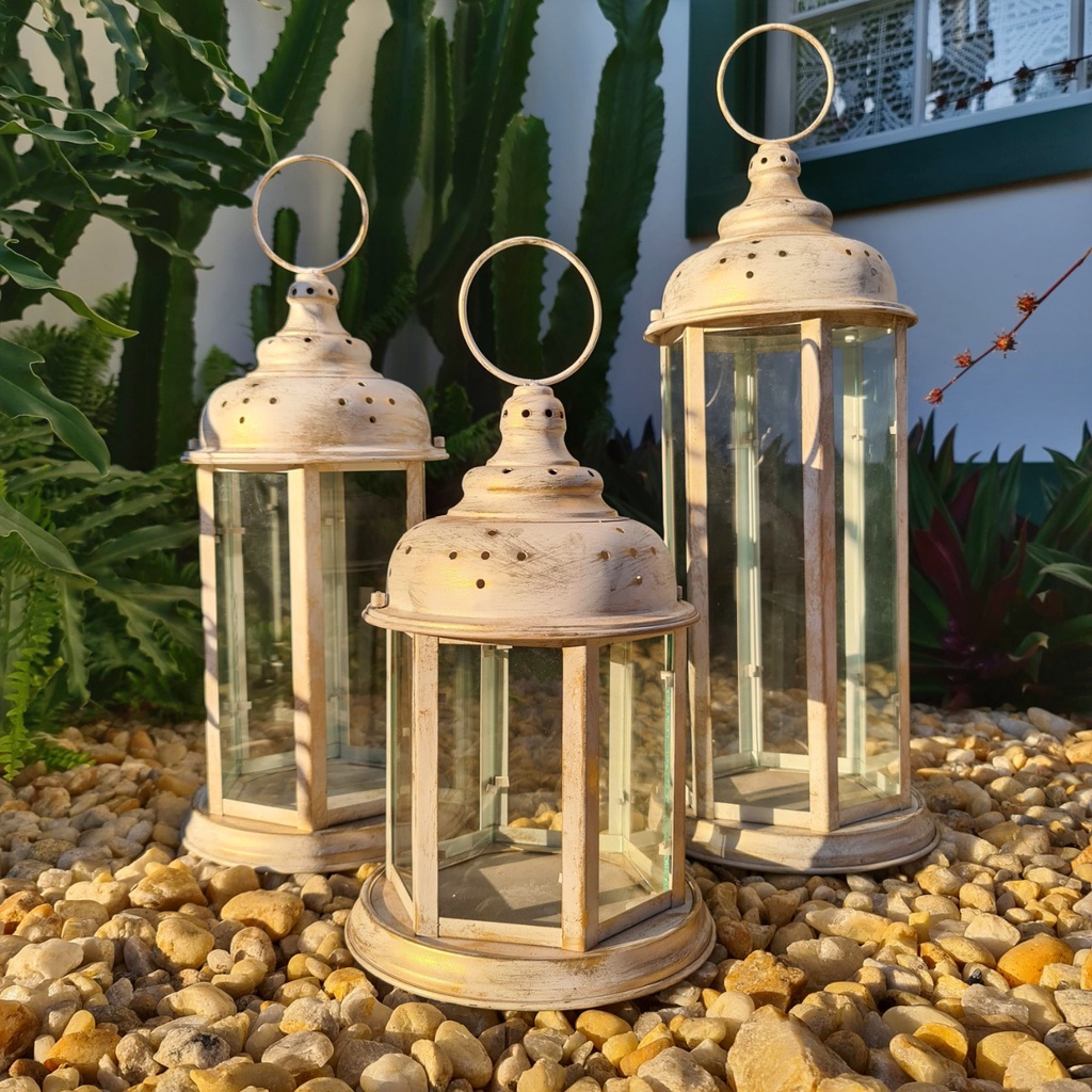 Kit 3 Lanterna Marroquina Decorativa Luminária Porta Velas Shopee Brasil