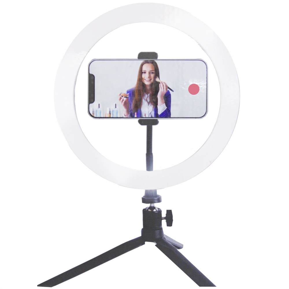 Luminária Ring Light 10 ́ com 3 Iluminações e 10 intensidades - Tripé + Suporte + Controle