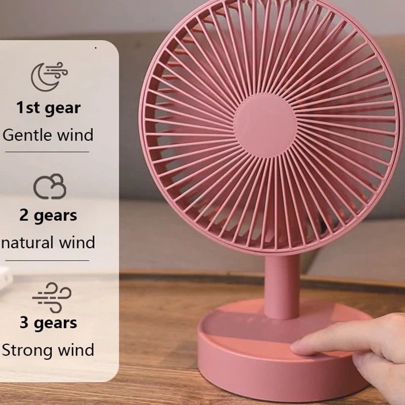 Ventilador De Mesa Mini Ar Condicionado Portátil Usb Com Led Cor Verde