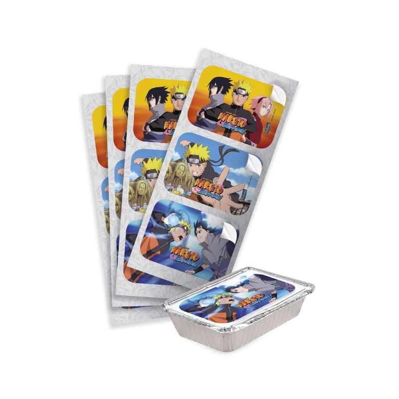 Adesivo Retangular Festa Naruto - 12 unidades - Rizzo