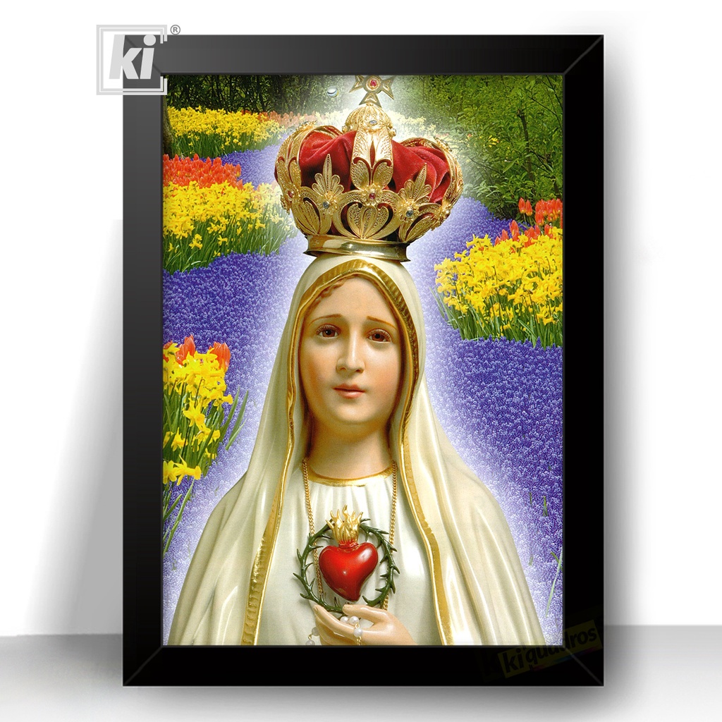 Quadro Decorativo Nossa Senhora da Aparecida Quadro moldura 44cm