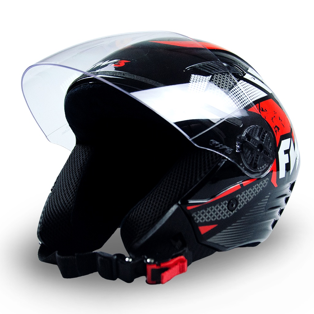 Capacete Aberto Para Moto X Open Speed Vermelho Fw3 Tamanho 58
