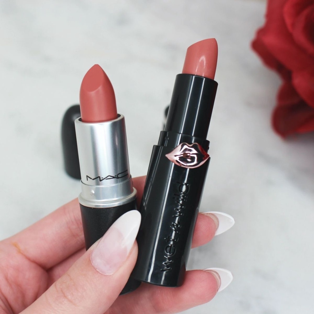 Batom importado Wet n Wild Mega Last Semi Matte Bare it All Dupe do Velvet Teddy
