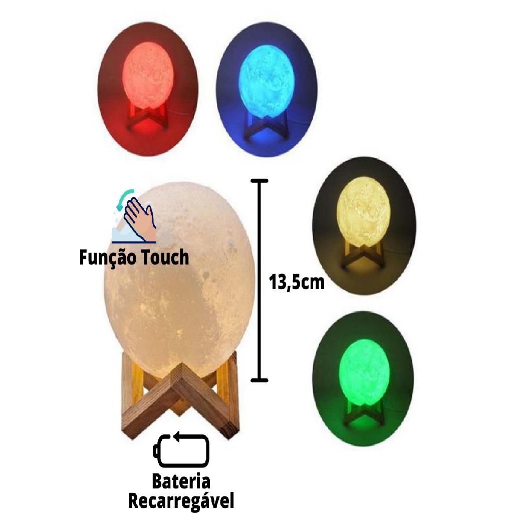 Luminaria Lua Touch Recarregavel 8 Cores Premium Shopee Brasil