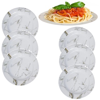 6 Pratos 23cm Melamina Estampa Jogo Buffet Restaurantes Hotel