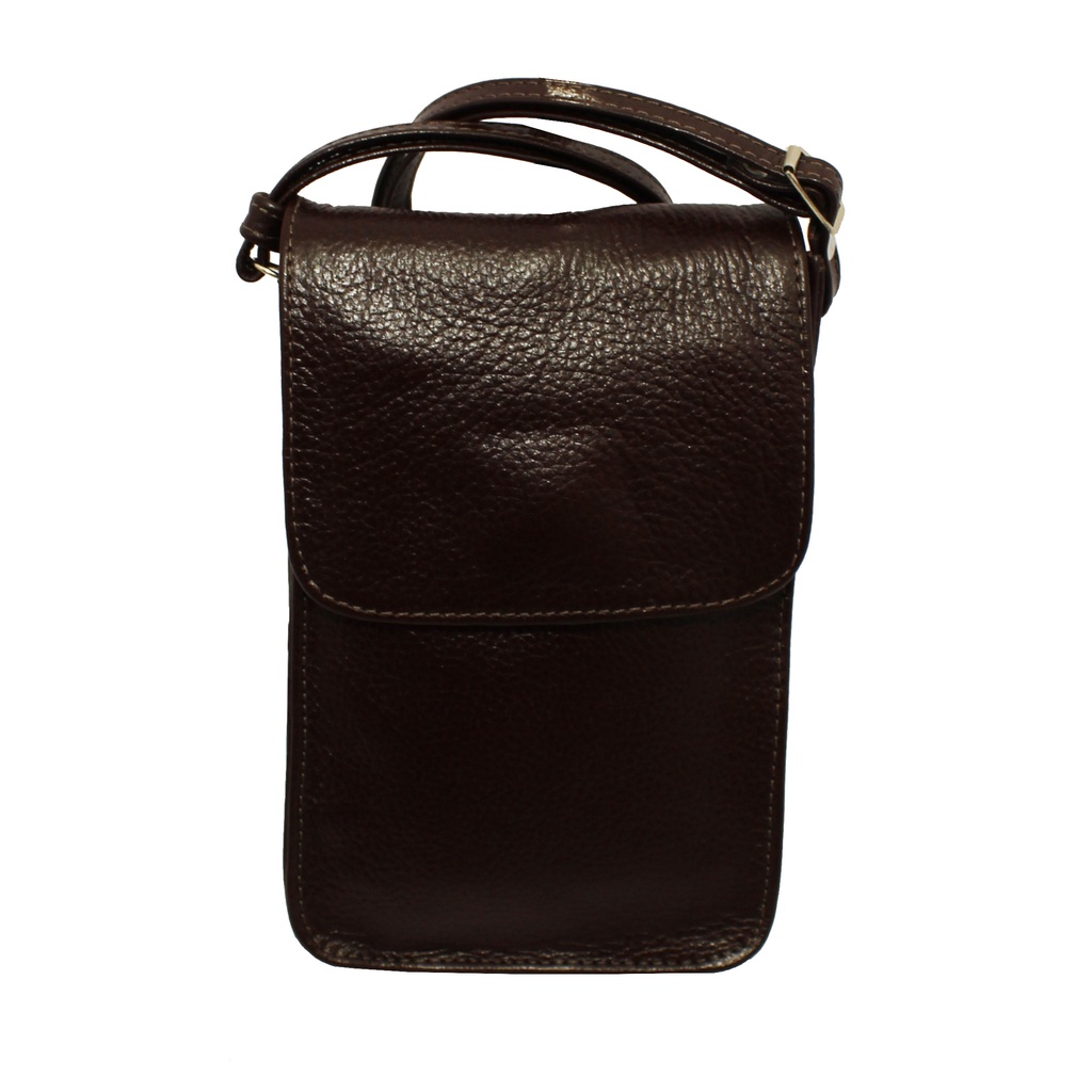 Bolsa Couro Legitimo Transversal Tampa Porta Celular Pequena BLS279