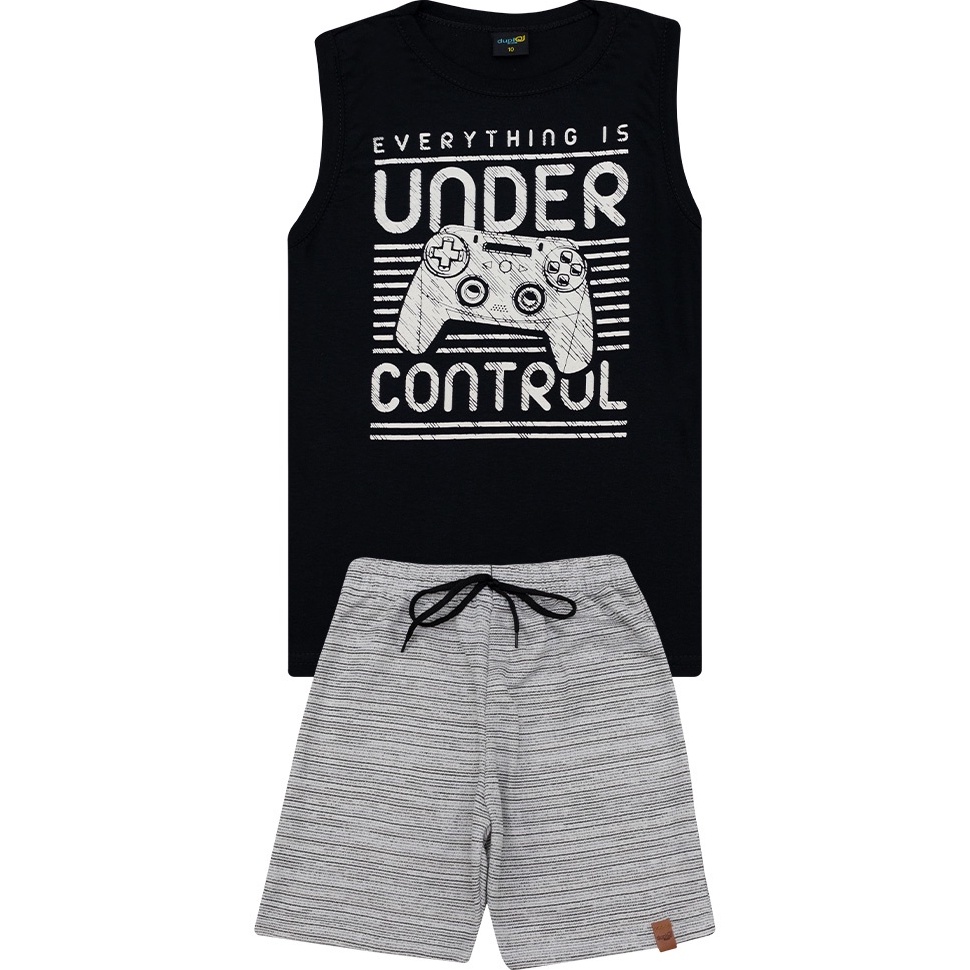 Conjunto de Verão Infantil Juvenil roupa infantil menino camiseta regata short 10 ao 14