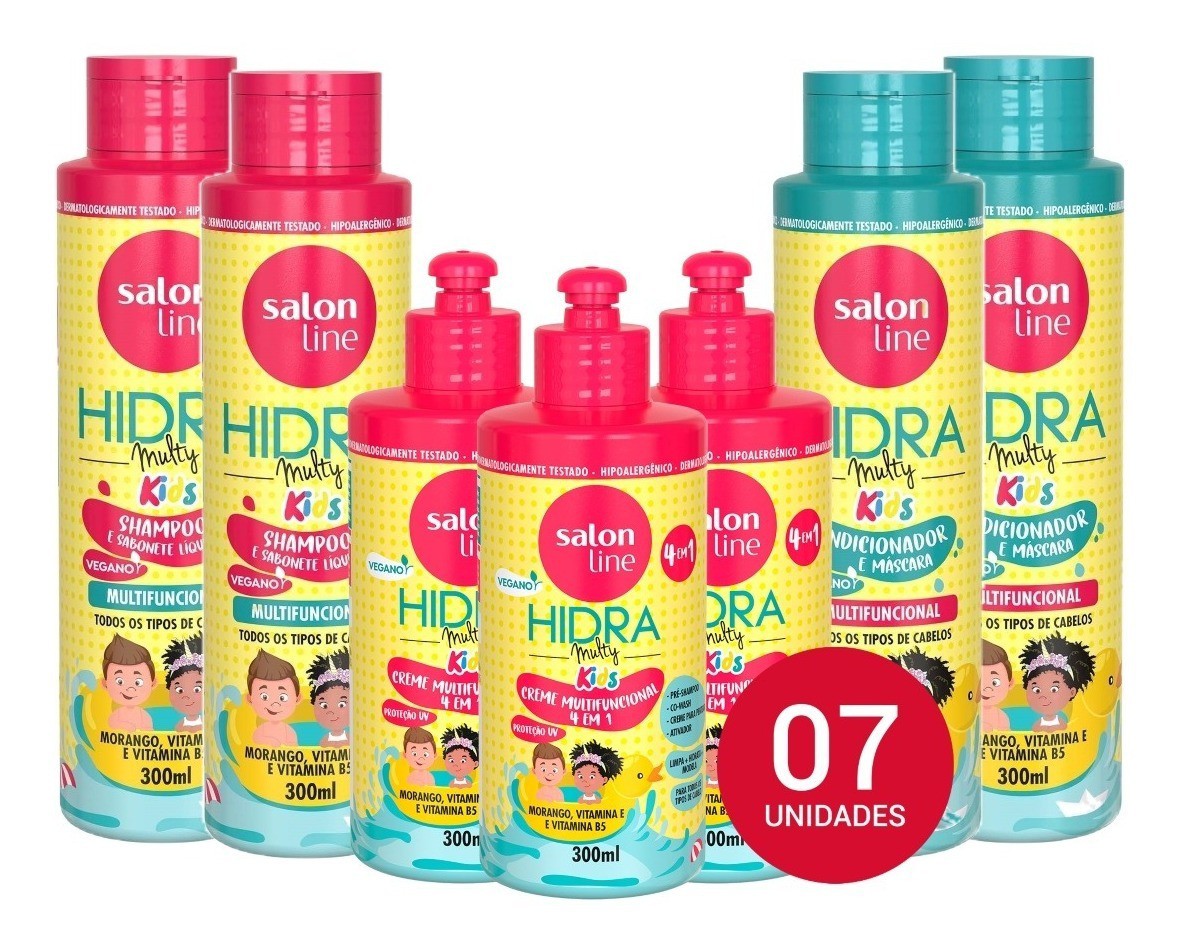 Kit Salon Line Sos Cachos Kids Infantil 09 Produtos Shopee Brasil