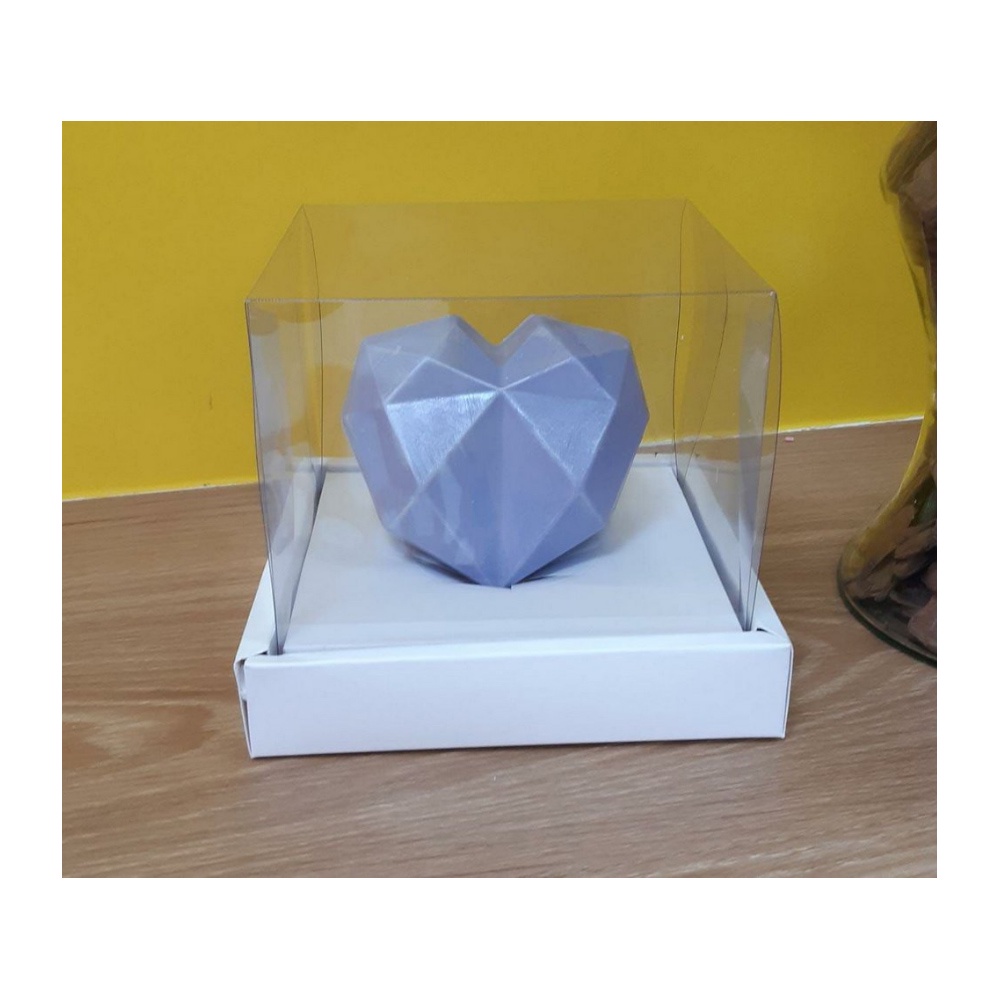 Caixa de Coração em pé 250gr 15x15x13 Branco - 05 un - Assk Rizzo Confeitaria