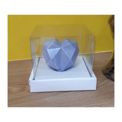 Caixa de Coração em pé 250gr 15x15x13 Branco - 05 un - Assk Rizzo Confeitaria