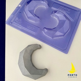 1~5 Forma silicone 3 partes p chocolate lua facetada Porto cod  P1217 em Oferta na Shopee