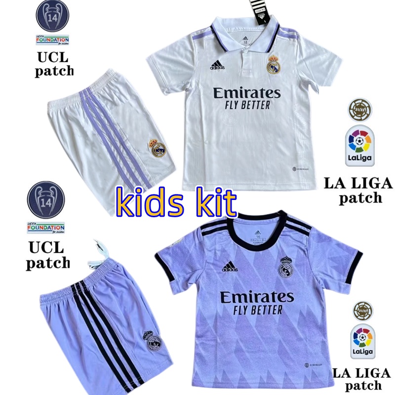 Conjunto Infantil Camisa Real Madrid 2022-23 Camiseta De Futebol 16-28  Tamanho - Escorrega o Preço