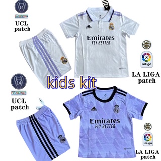 Conjunto Infantil Camisa Real Madrid 2022-23 Camiseta De Futebol 16-28 Tamanho #0