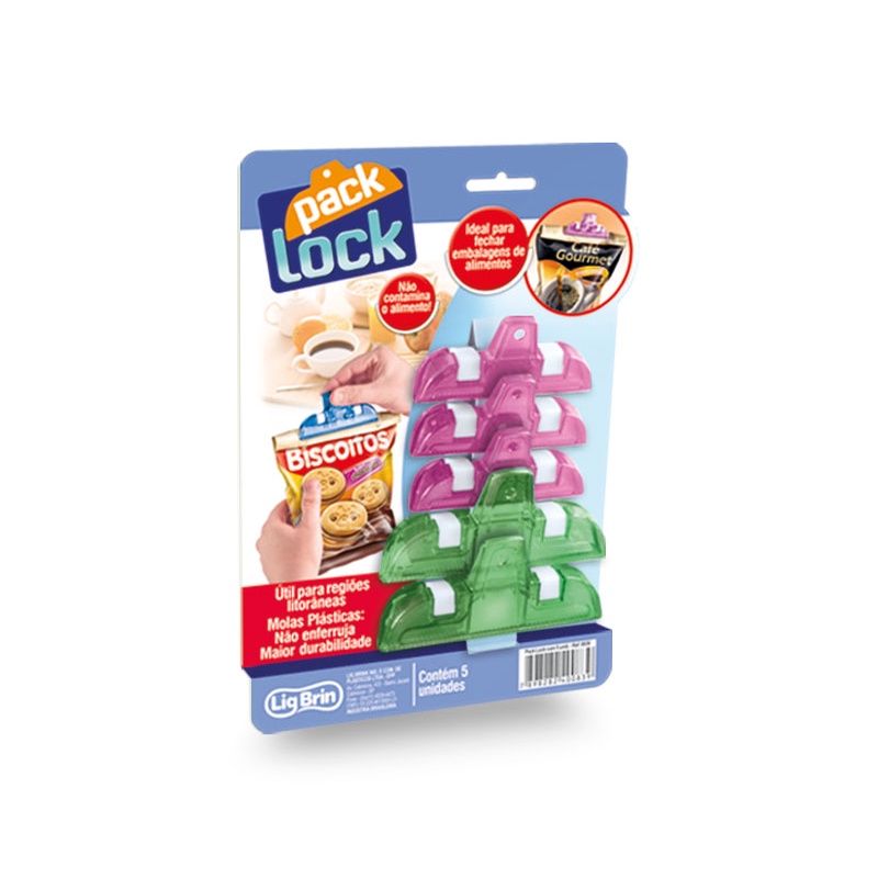 Lig Brin Prendedor De Embalagem Com 5 unidade Pack Lock Lig