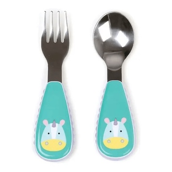 Kit De Talheres Unicornio Infantil Colher E Garfo Skip Hop