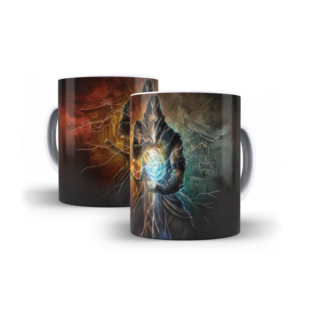 Caneca De Cerâmica Mortal Kombat Scorpion e Sub Zero Mod 14