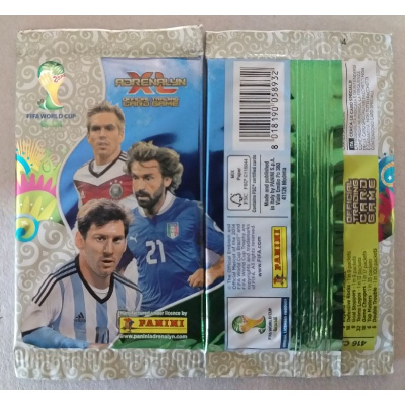 Envelope de Cards - Lacrado - Álbum Copa do Mundo FIFA Brasil 2014 - Messi, Pirlo e Lahm - Made um Italy -  PANINI