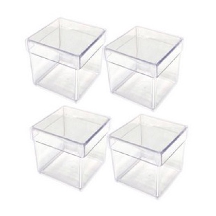 Caixinha Acrílica 4x4 cm - Festas - Lembrancinhas - 50 UNIDADES em Oferta na Shopee