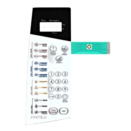MEMBRANA TECLADO PARA MICROONDAS PANASONIC NNS 66 FAMILY