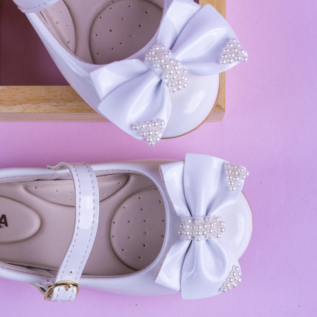 Sapatilha Infantil Bailarina Menina Laço Perolado Brilho Delicada Promoção 2019 Confortável Macia em Oferta na Shopee